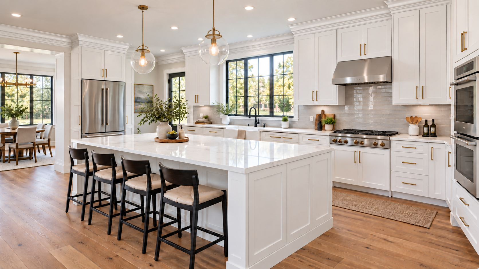 A — White Shaker kitchen design visualization